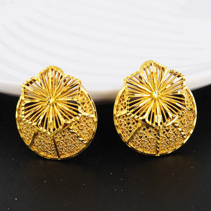 Gold Color Ethiopian Jewelry Set | Bridal Necklace & Earrings Gift