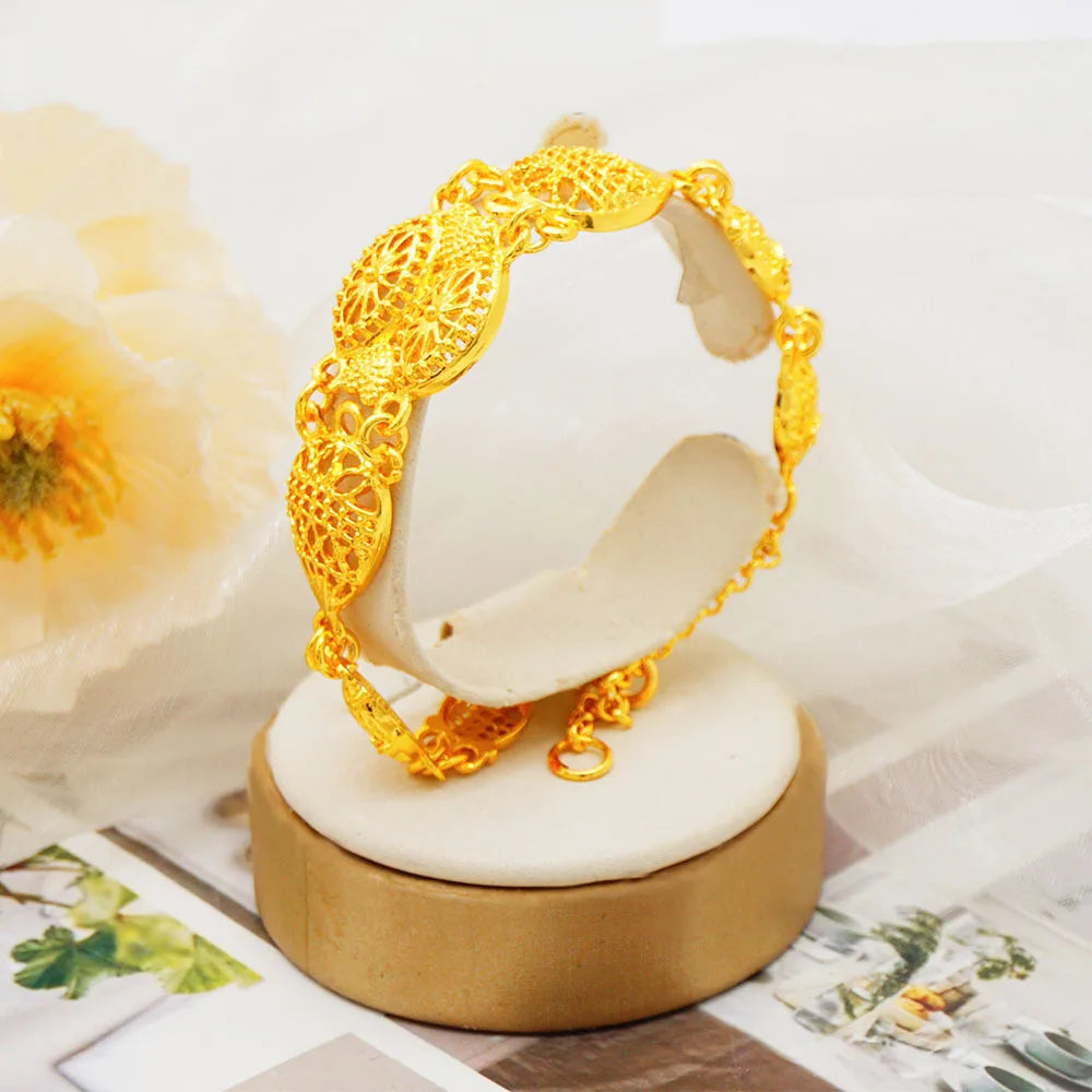 Gold Color Ethiopian Jewelry Set | Necklace Earrings Rings Bracelets