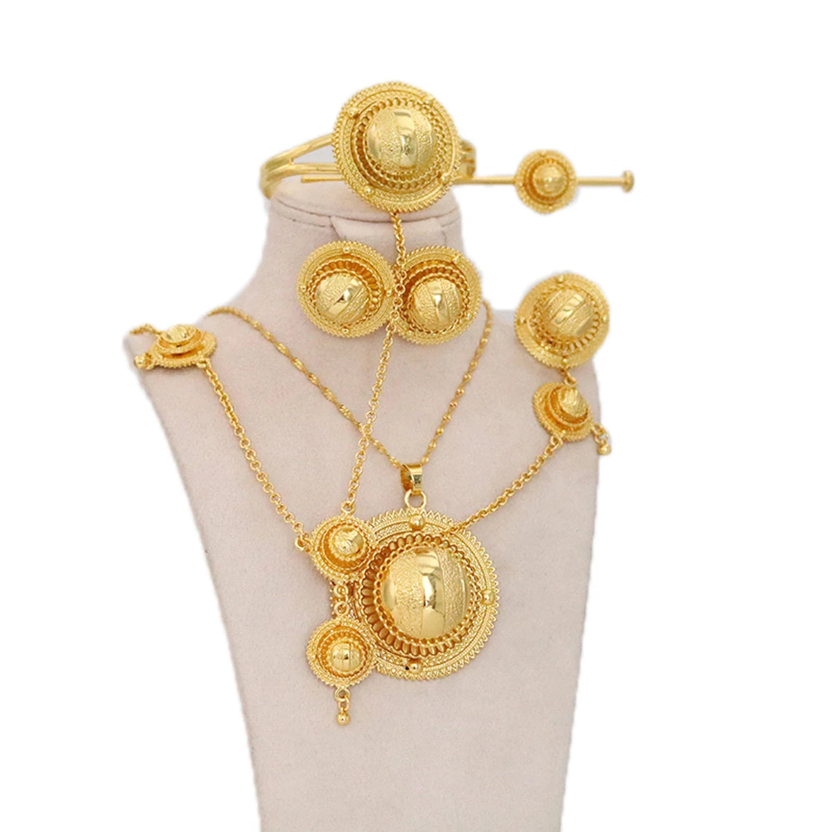 Ethiopian Women’s Jewelry Set | Bridal Hairpins, Earrings & Bracelets