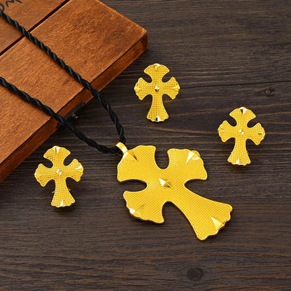 Ethiopian Jewelry Set for Women | Big Pendant Necklace & Earrings