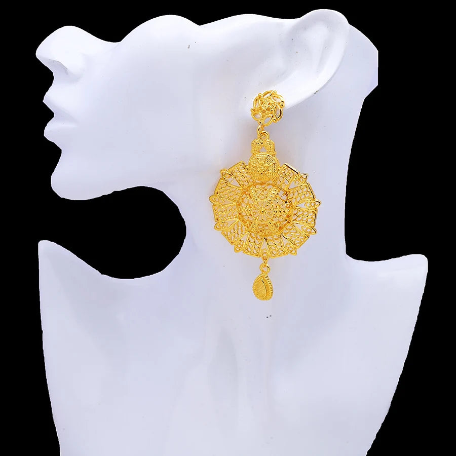Ethiopian Women’s Wedding Earrings | 24K Gold Bridal Jewelry