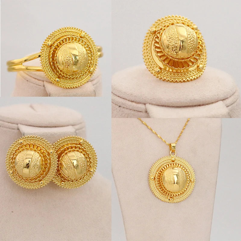 Ethiopian Women’s Jewelry Set | Bridal Hairpins, Earrings & Bracelets