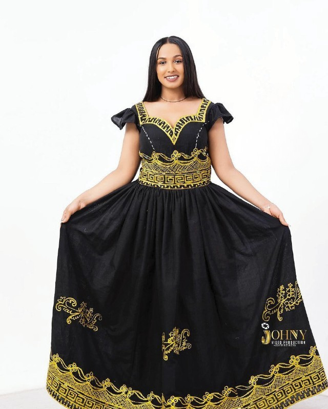 Black & Gold Ethiopian Couple Outfit Luxury Matching Habesha Set ethgebya gebeya habesha usa canada kemis 