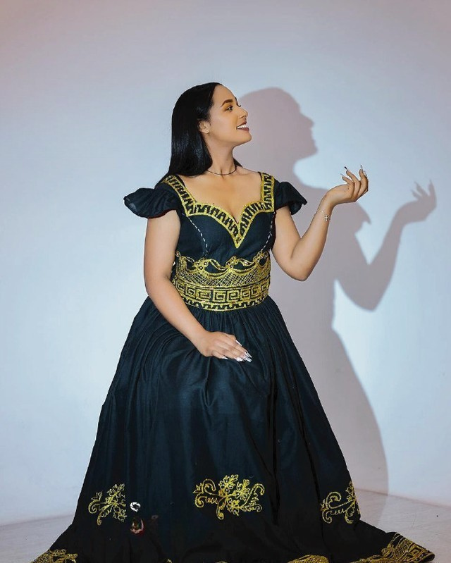 Black & Gold Ethiopian Couple Outfit Luxury Matching Habesha Set ethgebya gebeya habesha usa canada kemis 