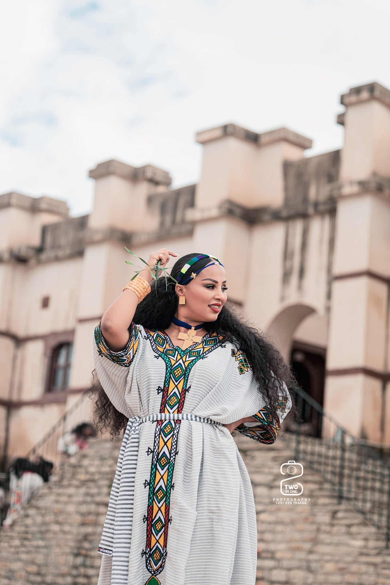 Ageless Habesha Look with Gondar Draping Embroidery Design - Traditional Ethiopian Dress - EthGebya