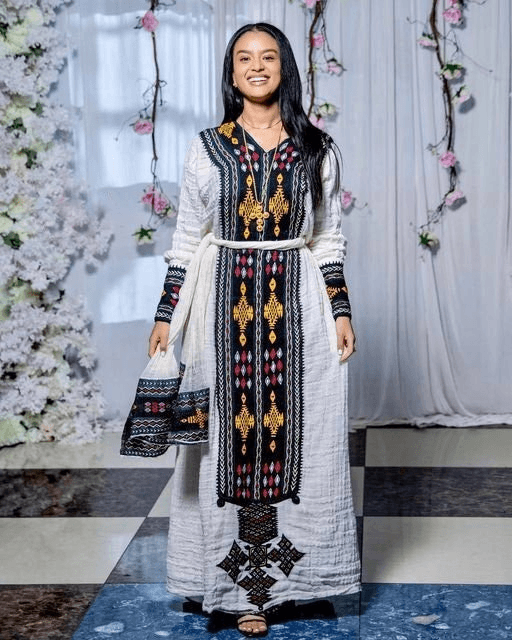 Authentic Ethiopian Dress from Axum | Fetil Habesha Kemis – የአክሱም ፈትል ቀሚስ - EthGebya