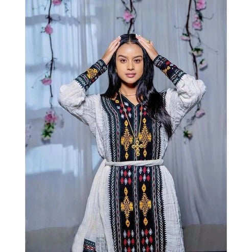 Axum Fetil Handwoven Habesha Dress | Ethiopian Zuria & Habesha Kemis - EthGebya
