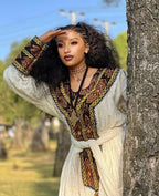 Axum Signature Kemis | Handcrafted Ethiopian Dress - EthGebya