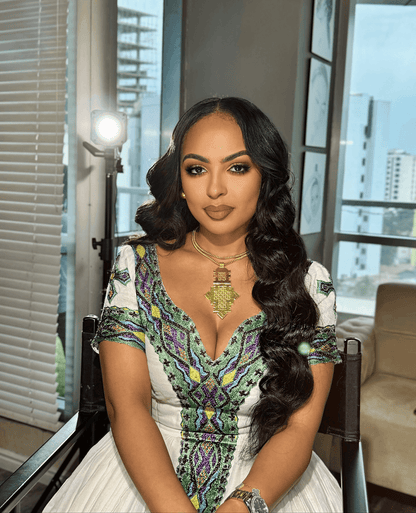 Beautiful Ethiopian Dress Zuria - Kemis Tebeb Habesha Dress - EthGebya