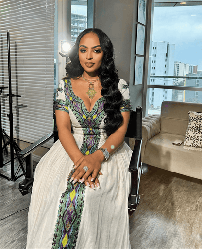 Beautiful Ethiopian Dress Zuria - Kemis Tebeb Habesha Dress - EthGebya