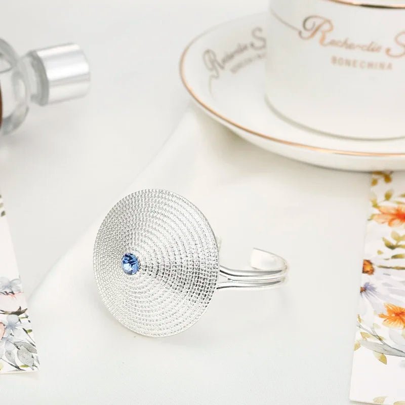 Blue Stone Jewelry Set | Gold & Silver Ethiopian Habesha Style - EthGebya