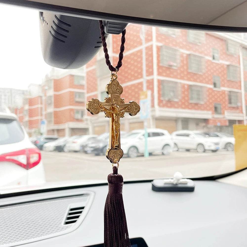 Cross Jesus Pendant Christ Statue Crucifix Car Pendant - EthGebya