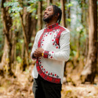 Red Luxury Habesha Men’s Shirt | Modern Ethiopian Traditional Wear