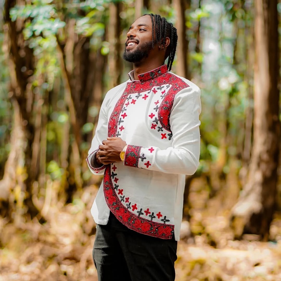 Red Luxury Habesha Men’s Shirt | Modern Ethiopian Traditional Wear