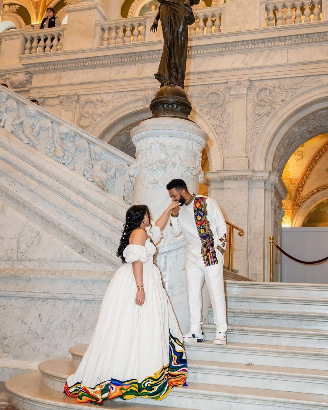 Colorful Habesha Couples Outfit | Luxury Ethiopian Wedding Set
