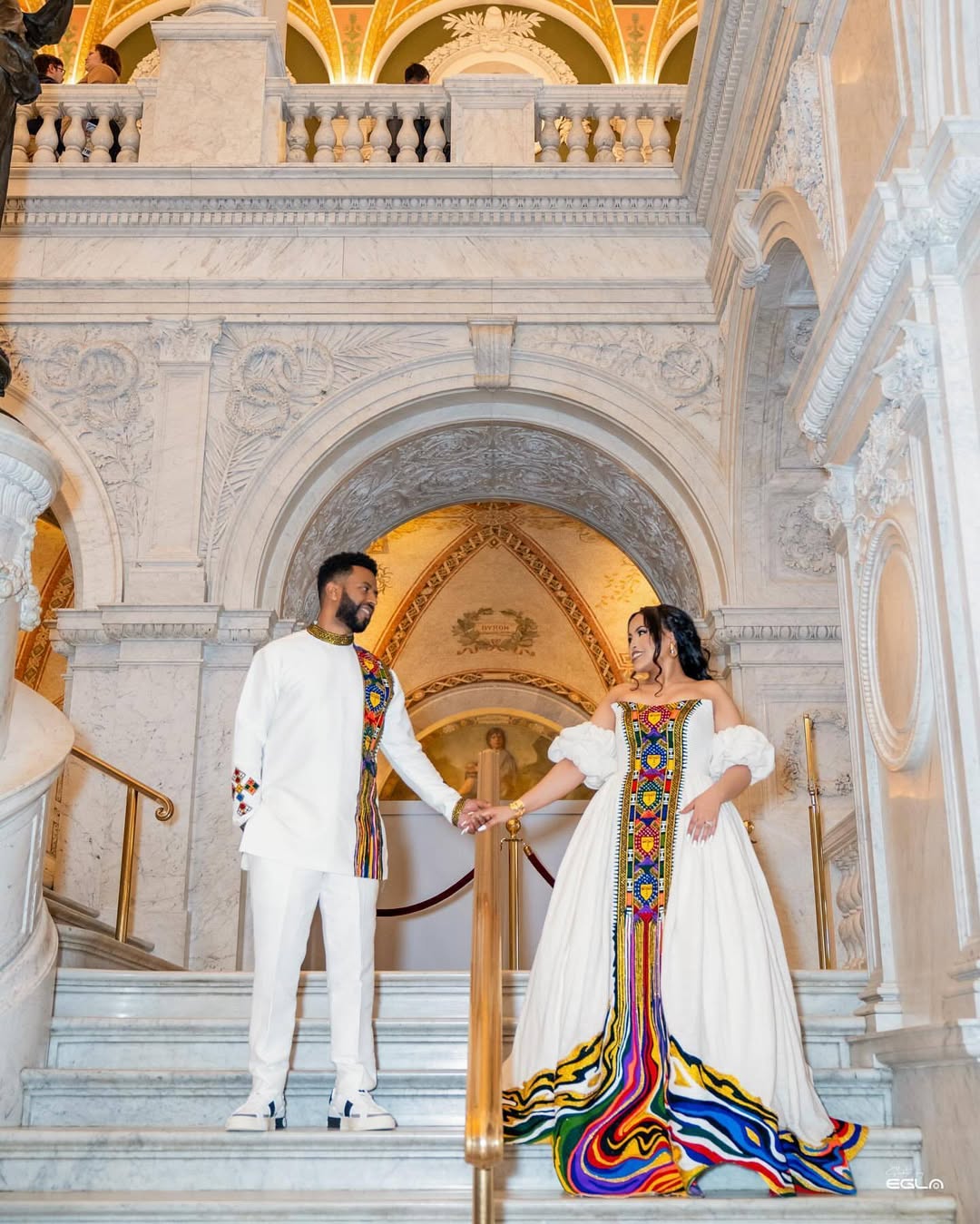 Colorful Habesha Couples Outfit | Luxury Ethiopian Wedding Set