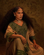 Green Organic Cotton Habesha Kemis | Handwoven Saba Design Dress