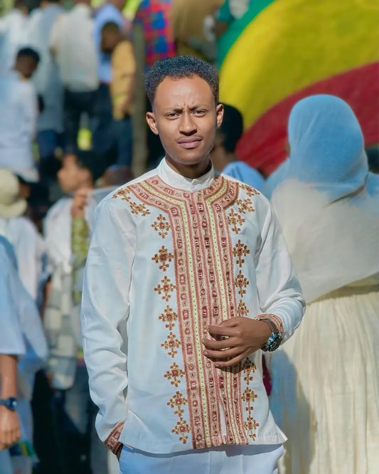 Stylish Ethiopian Men’s Shirt | Modern Habesha Traditional Wear