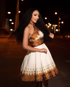 Modern Short Habesha Kemis Ethiopian & Eritrean Dress for Women