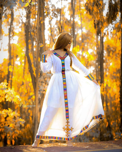 Custom Made Menen Zuria Habesha Kemis | Ethiopian Eritrean Dress