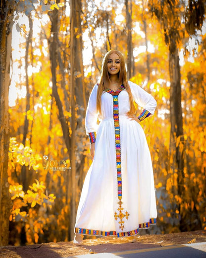Custom Made Menen Zuria Habesha Kemis | Ethiopian Eritrean Dress