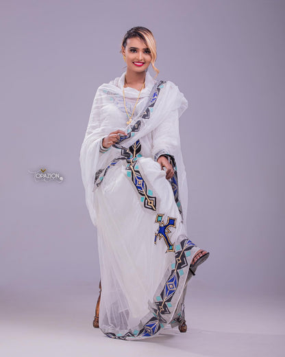 Exquisite Traditional Habesha Dress | Ethiopian Eritrean Kemis