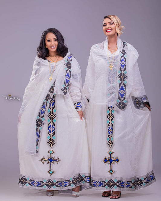 Exquisite Traditional Habesha Dress | Ethiopian Eritrean Kemis