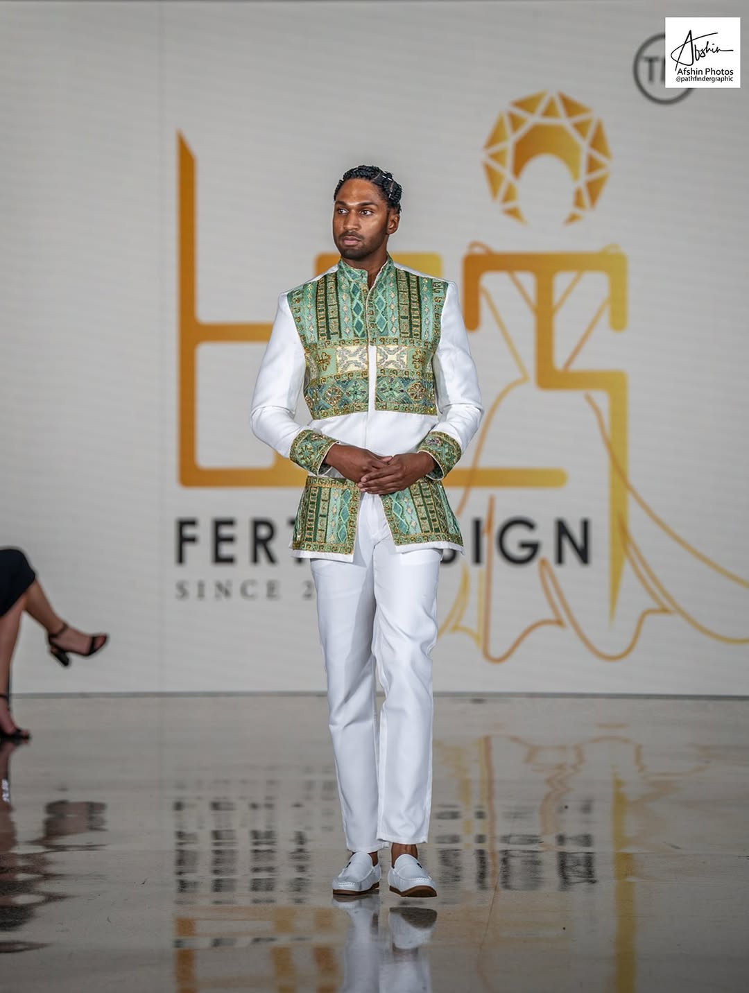 Luxury Green Geometric Habesha Men’s Shirt | Modern Ethiopian Traditional Shirt