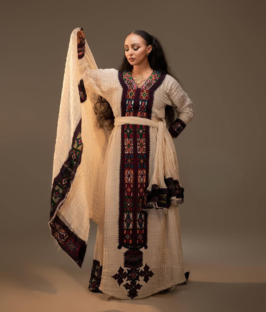 Axum Fetil Habesha Dress | Handmade Ethiopian Eritrean Attire