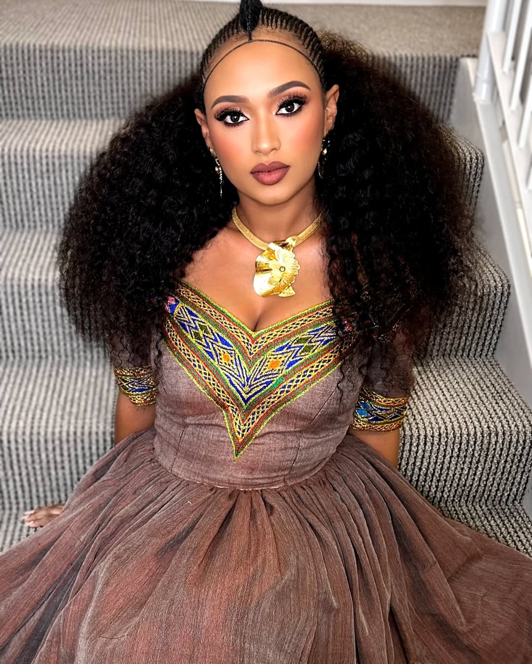 Rose Gold Zuria Habesha Kemis | New Handmade Ethiopian Dress