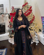 Dark Purple Modern Zuria Kemis Elegant Ethiopian Traditional Dress ethgebya gebeya habesha kemis usa canada
