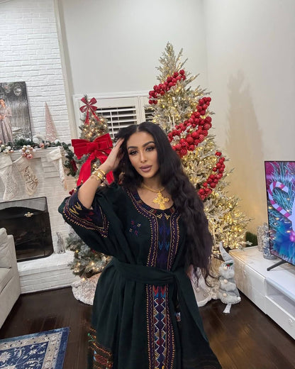 Dark Purple Modern Zuria Kemis Elegant Ethiopian Traditional Dress ethgebya gebeya habesha kemis usa canada