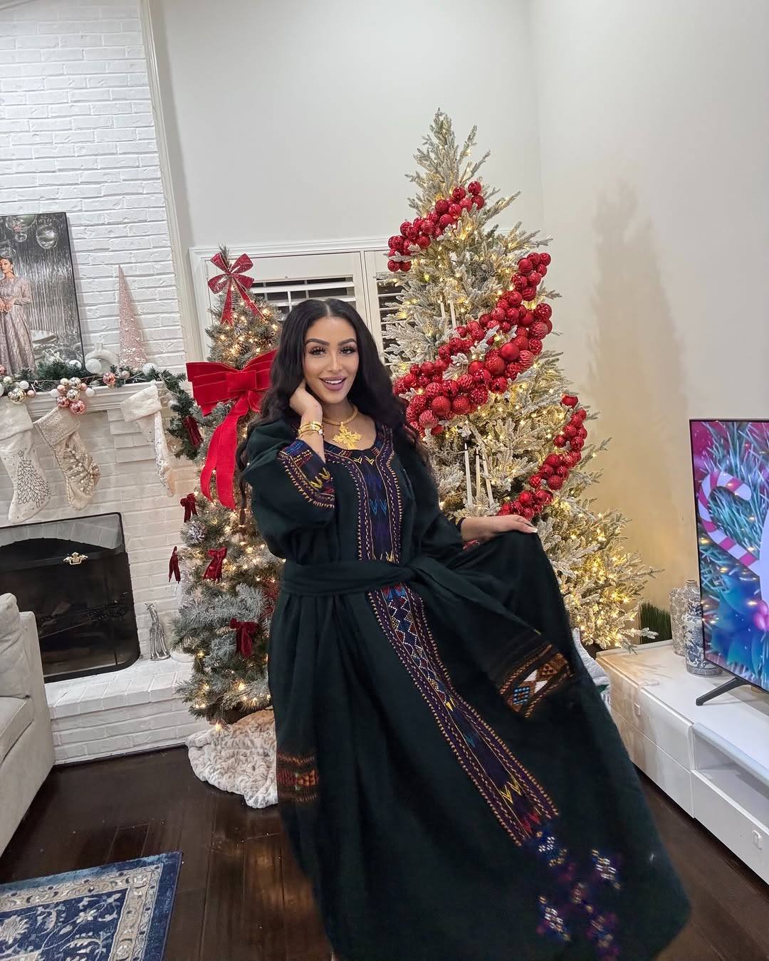 Dark Purple Modern Zuria Kemis Elegant Ethiopian Traditional Dress ethgebya gebeya habesha kemis usa canada