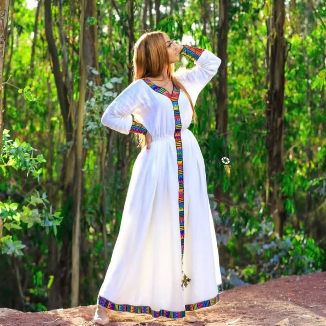Custom Made Menen Zuria Habesha Kemis | Ethiopian Eritrean Dress