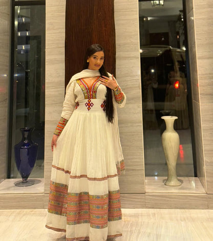 Elegant Handmade Habesha Kemis | Modern Ethiopian Traditional Dress