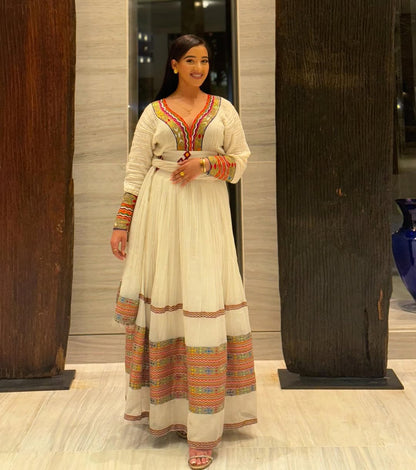 Elegant Handmade Habesha Kemis | Modern Ethiopian Traditional Dress