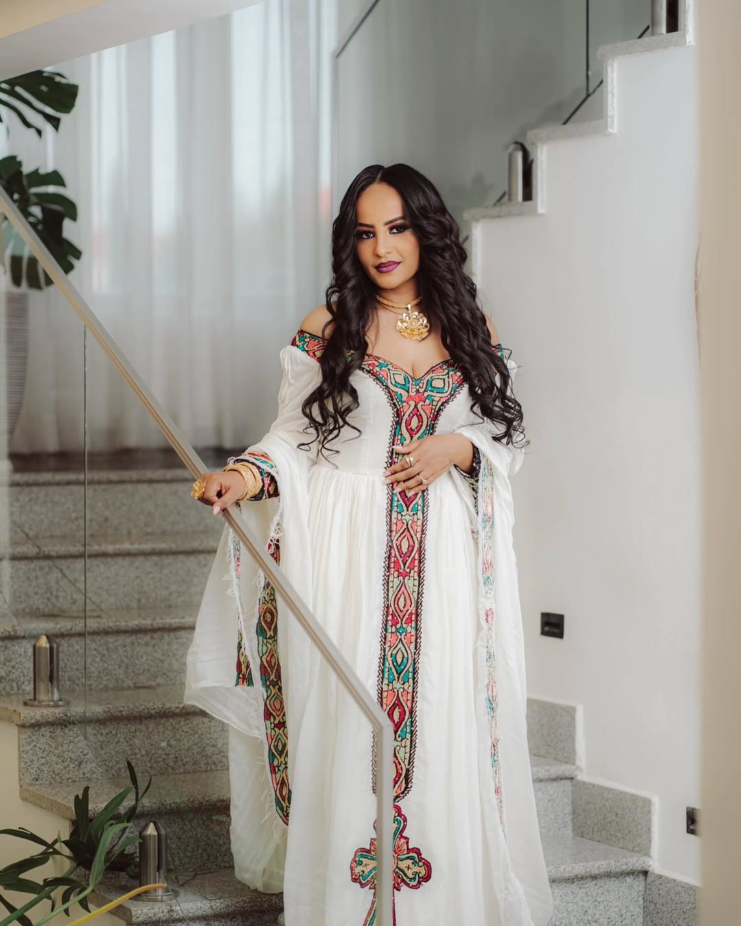 Beautiful Multicolor Zuria Habesha Kemis | New Ethiopian Dress