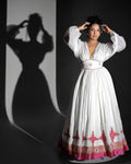 Handmade Pink Habesha Dress | Modern Ethiopian Wedding Attire