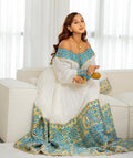 Light Blue & Gold Modern Zuria Habesha Kemis | Ethiopian Dress