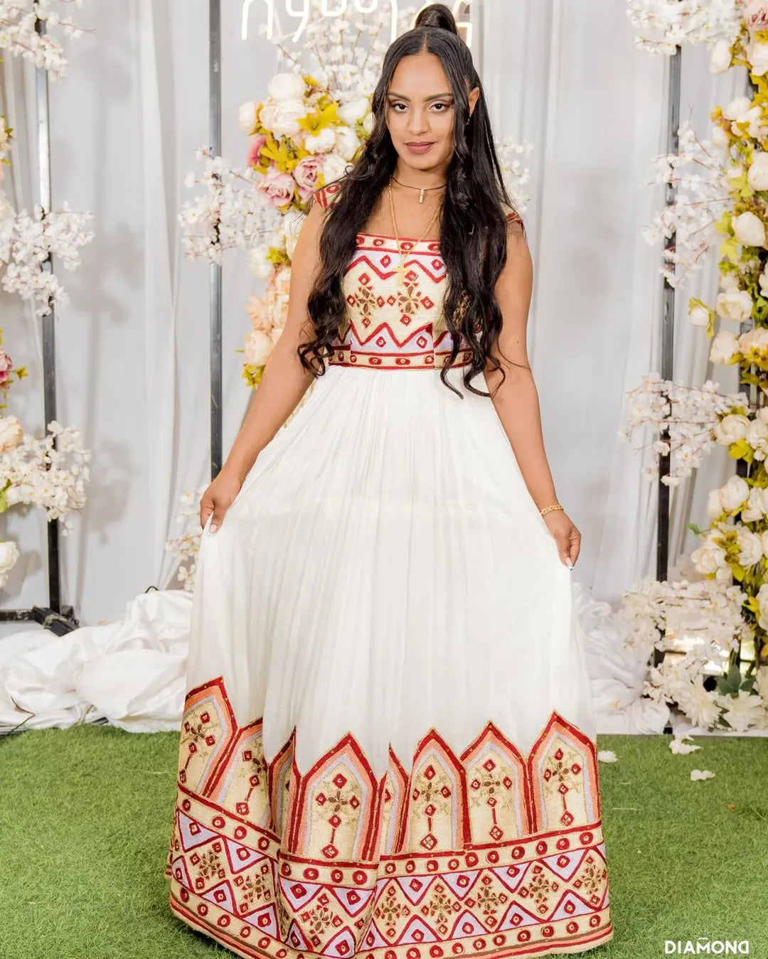 Luxury Red Habesha Couples Matching | Wedding Ethiopian Outfits