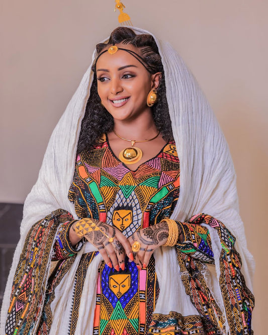 Axum Saba Style Habesha Kemis | New Ethiopian Traditional Dress