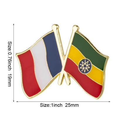 Ethiopia Flag Badge Brooch Natinal Lapel Pins Flag Lapel Pins Country Flag Badge - EthGebya