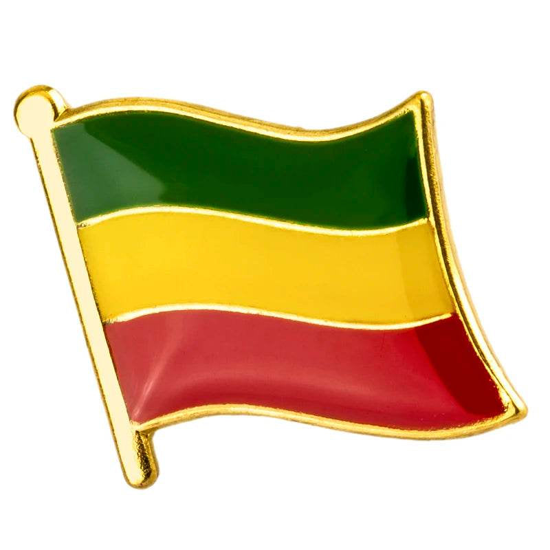 Ethiopia Flag Badge Brooch Natinal Lapel Pins Flag Lapel Pins Country Flag Badge - EthGebya