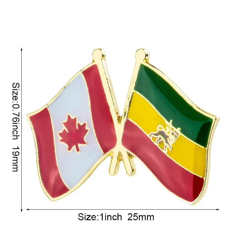 Ethiopia Flag Badge Brooch Natinal Lapel Pins Flag Lapel Pins Country Flag Badge - EthGebya