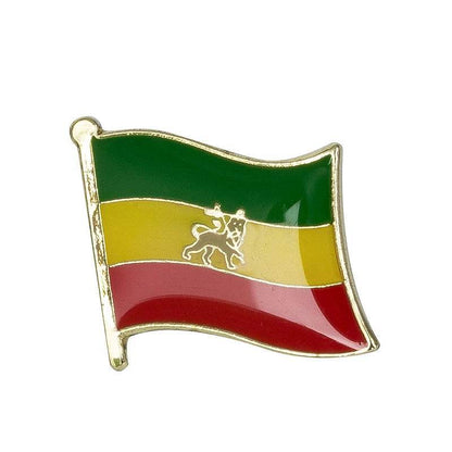 Ethiopia Flag Badge Brooch Natinal Lapel Pins Flag Lapel Pins Country Flag Badge - EthGebya