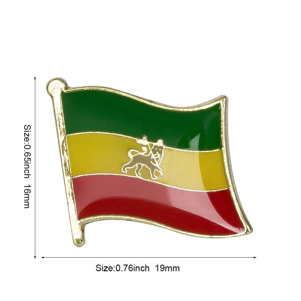 Ethiopia Flag Badge Brooch Natinal Lapel Pins Flag Lapel Pins Country Flag Badge - EthGebya