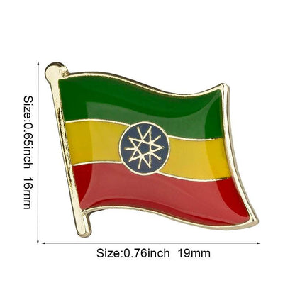 Ethiopia Flag Badge Brooch Natinal Lapel Pins Flag Lapel Pins Country Flag Badge - EthGebya