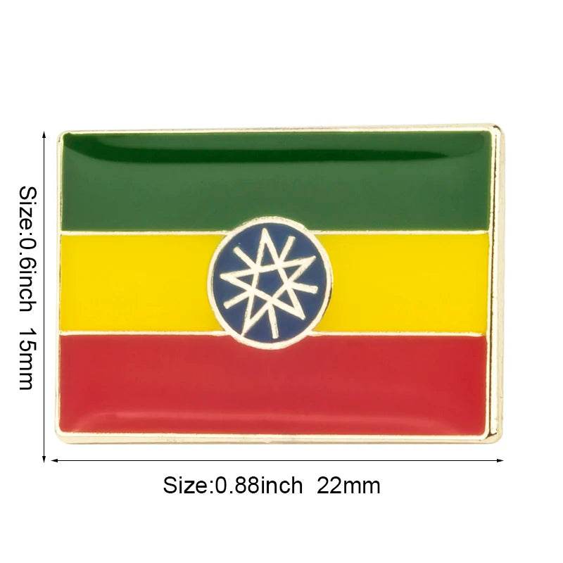 Ethiopia Flag Badge Brooch Natinal Lapel Pins Flag Lapel Pins Country Flag Badge - EthGebya