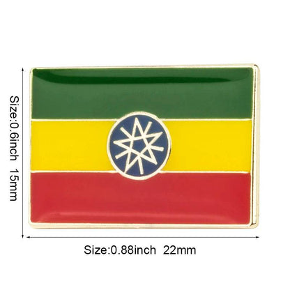 Ethiopia Flag Badge Brooch Natinal Lapel Pins Flag Lapel Pins Country Flag Badge - EthGebya
