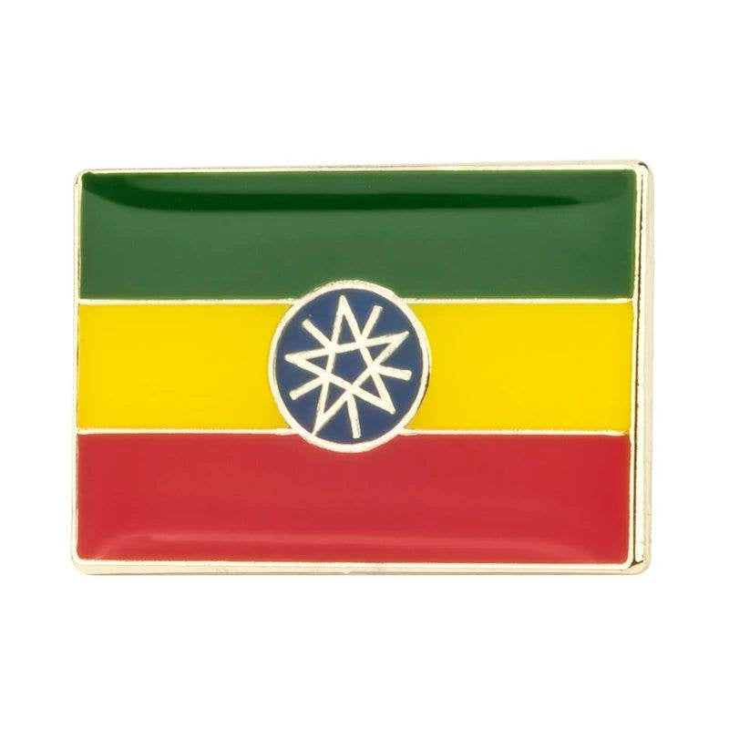 Ethiopia Flag Badge Brooch Natinal Lapel Pins Flag Lapel Pins Country Flag Badge - EthGebya